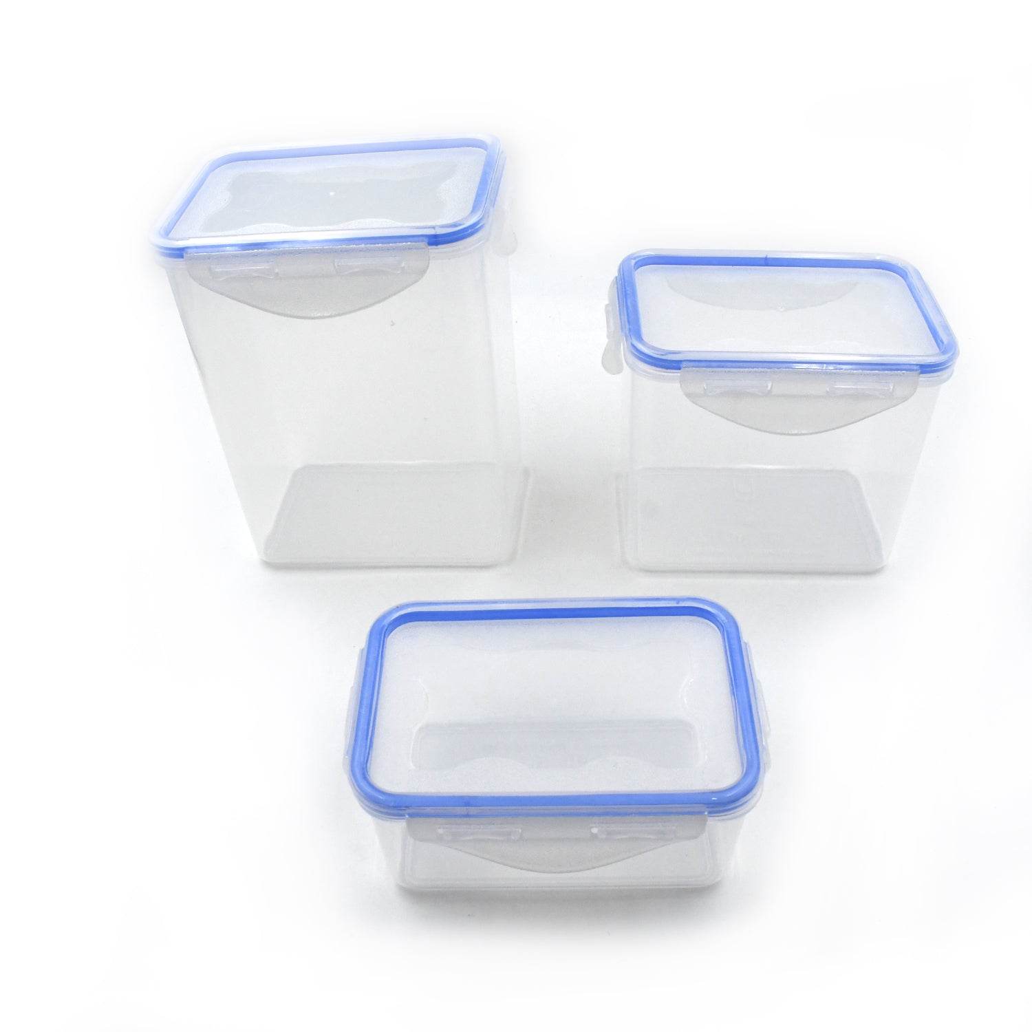 Kitchen Storage Container Set with Food Grade Plastic and Air Seal Lock Lid for Storage of Grocery, Spices, Dry fruits Use For Home, Office, Restaurant, Canteens (3 Piece Set) - infinityexculsivestore.com