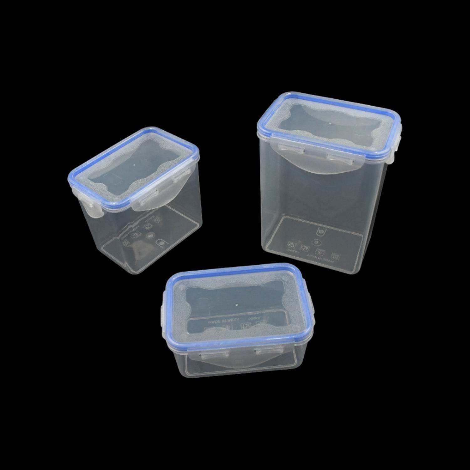 Kitchen Storage Container Set with Food Grade Plastic and Air Seal Lock Lid for Storage of Grocery, Spices, Dry fruits Use For Home, Office, Restaurant, Canteens (3 Piece Set) - infinityexculsivestore.com