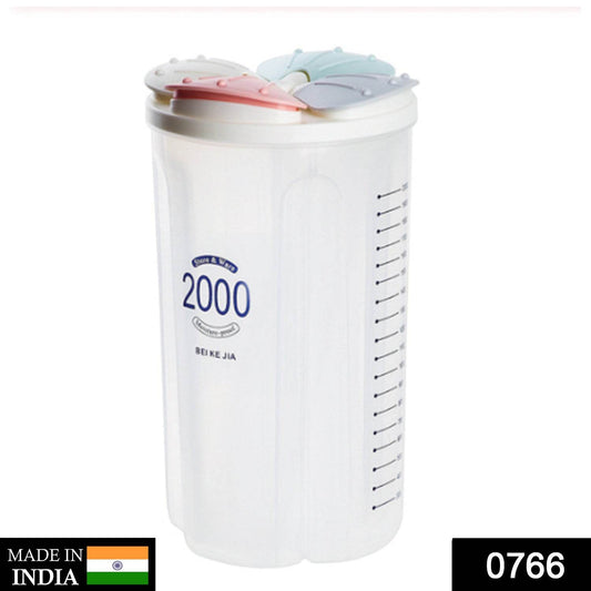 Kitchen Storage - Transparent Sealed Cans / Jars / Storage Box 4 Section - infinityexculsivestore.com