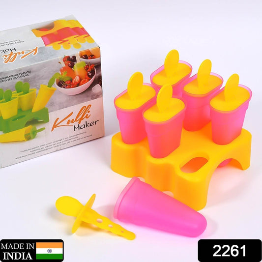 Kulfi Maker Moulds Set Plastic Homemade Kulfi Mould 6pcs Set For Freezer Use - infinityexculsivestore.com
