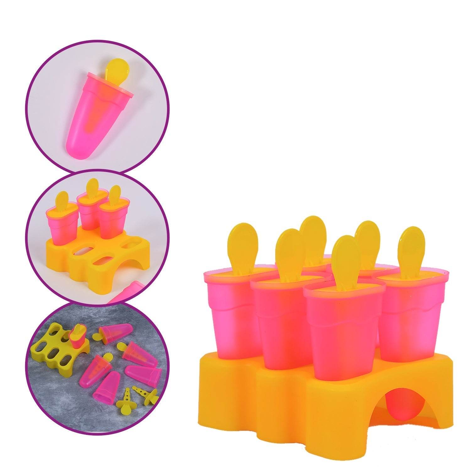 Kulfi Maker Moulds Set Plastic Homemade Kulfi Mould 6pcs Set For Freezer Use - infinityexculsivestore.com