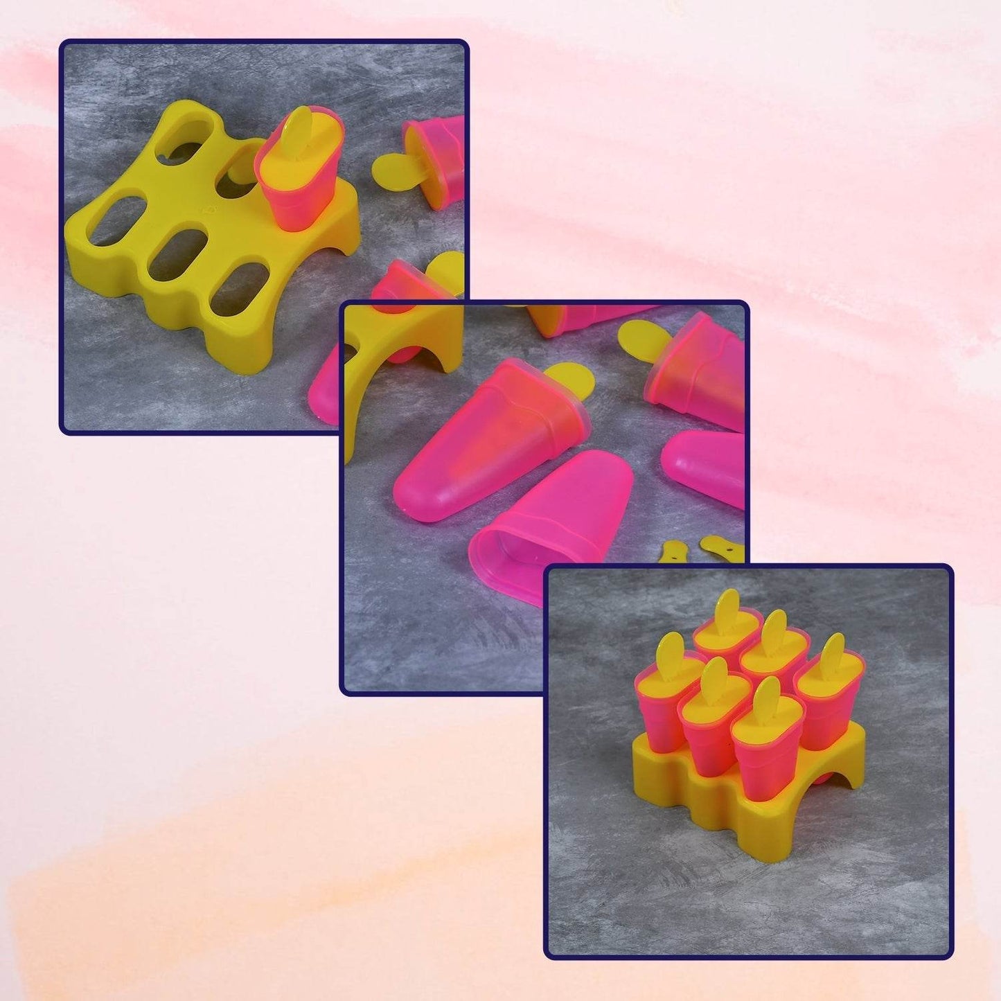 Kulfi Maker Moulds Set Plastic Homemade Kulfi Mould 6pcs Set For Freezer Use - infinityexculsivestore.com