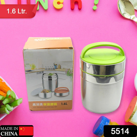 LEAK - PROOF THERMOS FLASK FOR HOT FOOD, WARM SOUP CUP, VACUUM INSULATED LUNCH BOX, FOOD BOX FOR THERMAL CONTAINER FOR FOOD STAINLESS STEEL (1.6 L) - infinityexculsivestore.com