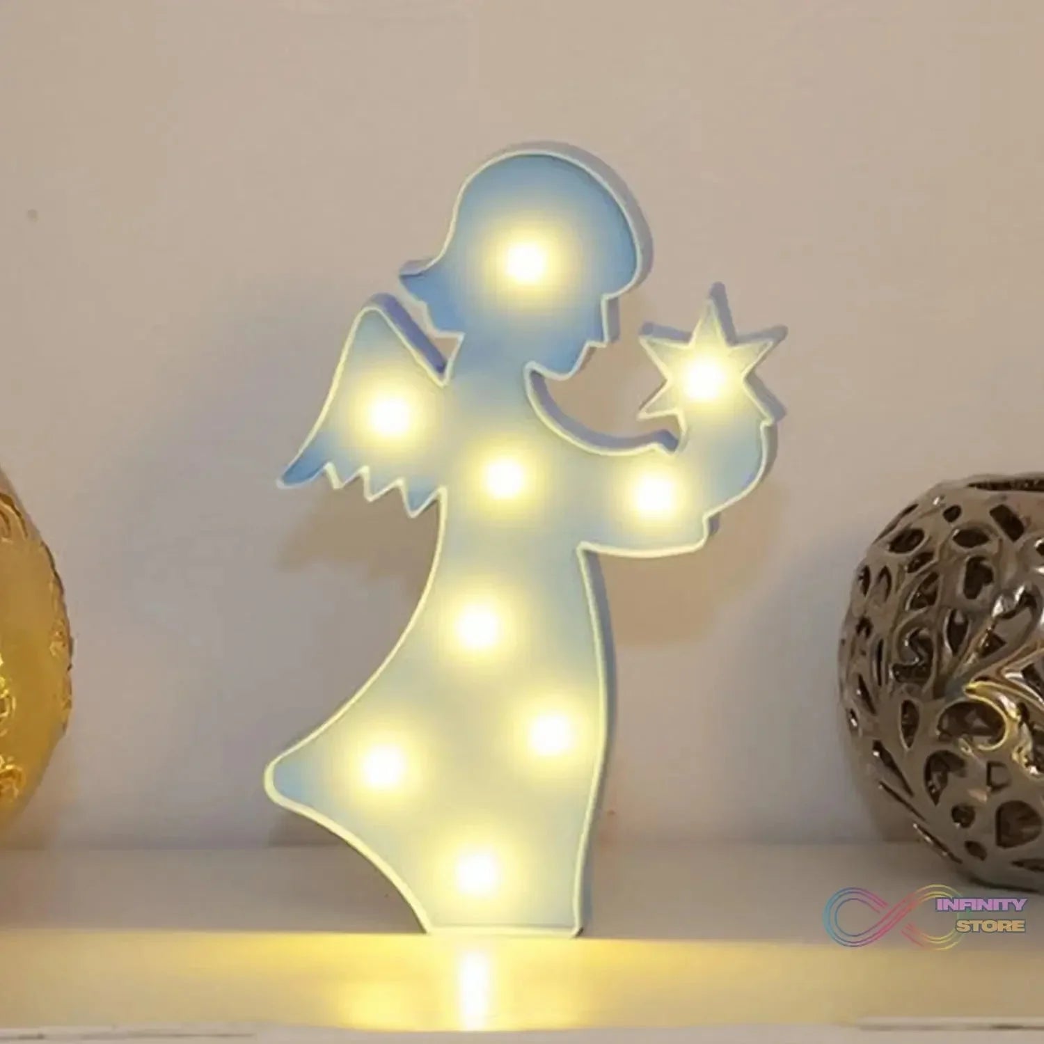 LED Angel Shape Night Light Desk Lamp (1 Pc / Battery Not Included) - infinityexculsivestore.com
