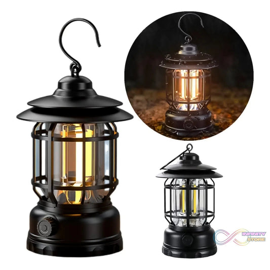 LED Camping Lante Light Retro Style Lighting Battery Type - c Rechargeable (1 Pc) - infinityexculsivestore.com