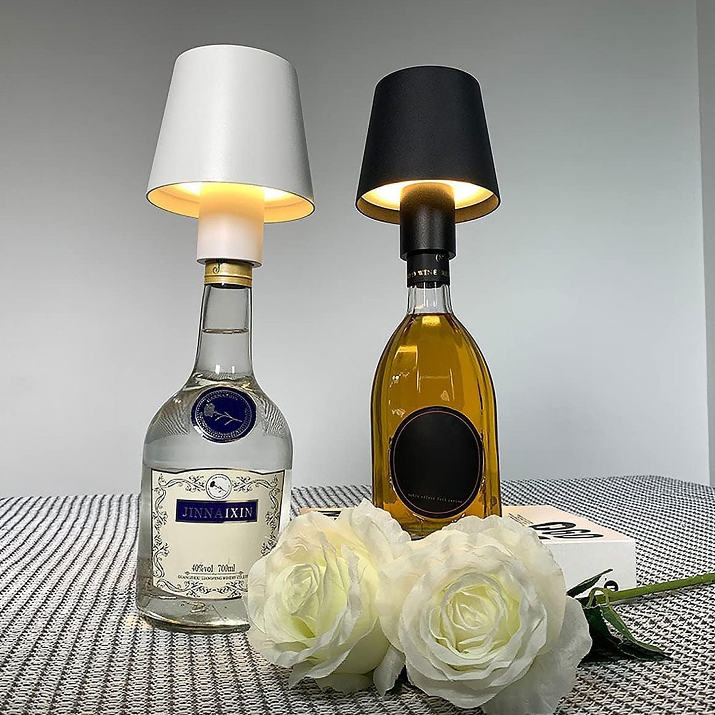 LED Dimmable Bottle Lamp 3 Color Temperature, Wireless Table Lamp for Indoor and Outdoor, USB Rechargeable Bottle Lamp for Family, Restaurant & Bar (1 Pc) - infinityexculsivestore.com