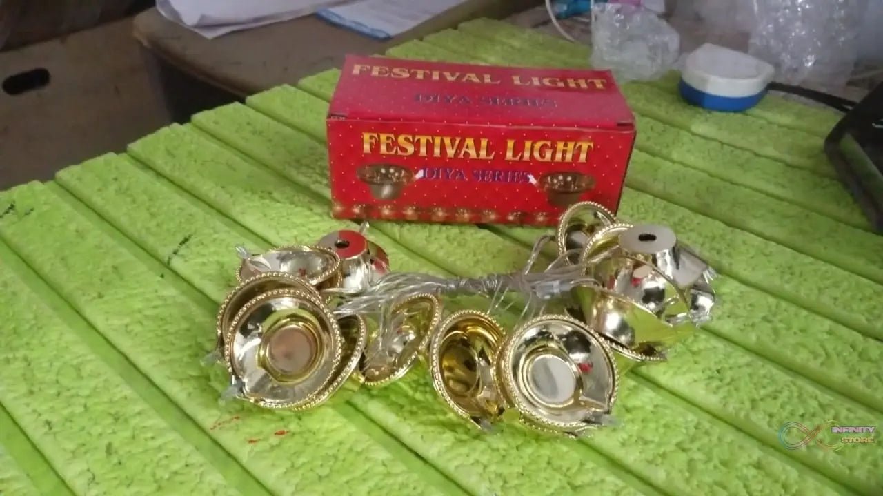 LED Diya Series Light, Fairy Lights for Diwali Decoration (16 Diya) - infinityexculsivestore.com