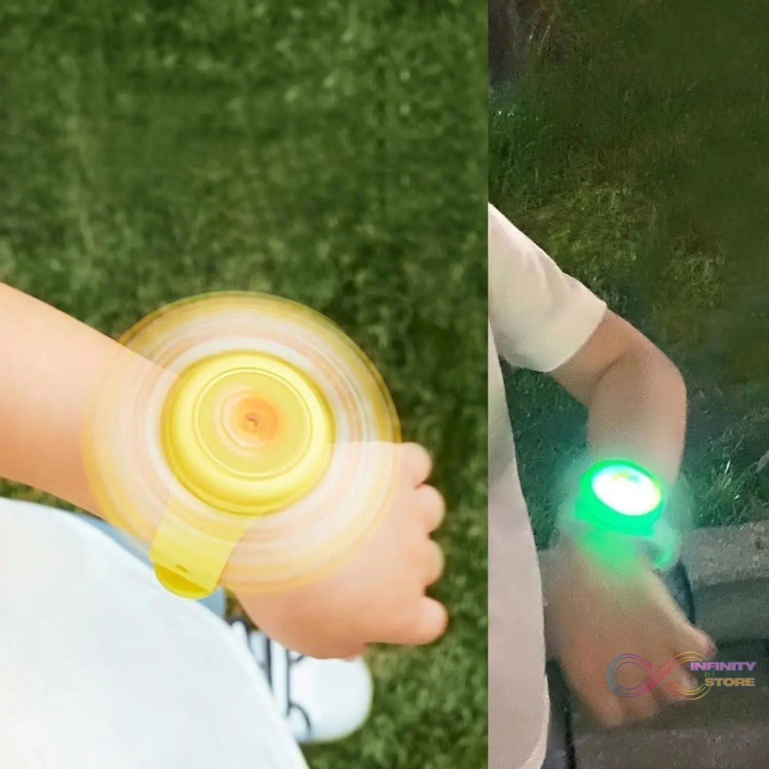 LED Light & Spinning Slap Kids Cartoon Bracelet Wrist Band (1 Pc / Mix Design) - infinityexculsivestore.com