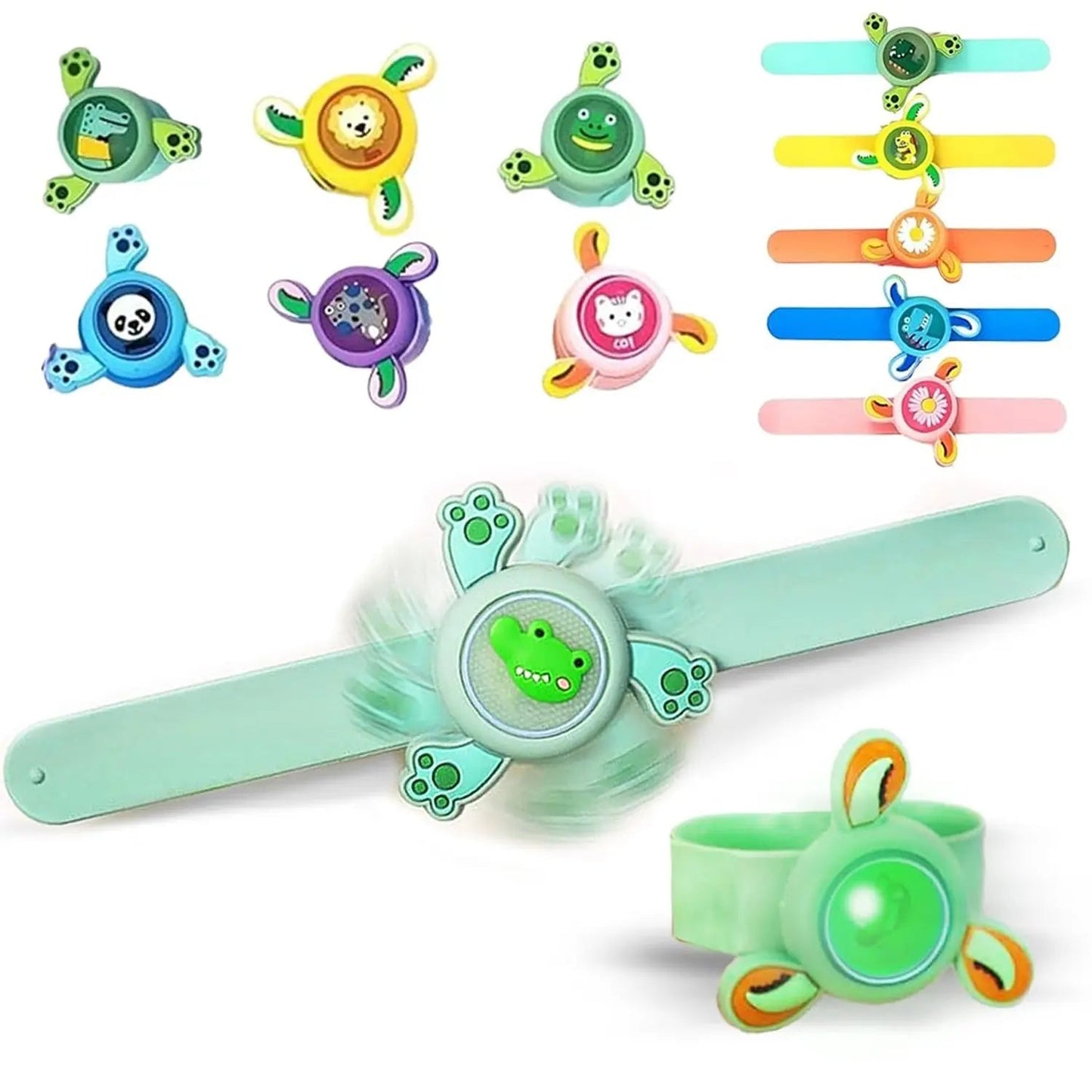 LED Light & Spinning Slap Kids Cartoon Bracelet Wrist Band (1 Pc / Mix Design) - infinityexculsivestore.com