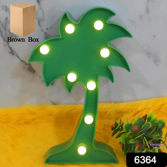 LED Night Light Coconut Tree Light Romantic Table Lamp (1 Pc / Battery Not Included) - infinityexculsivestore.com