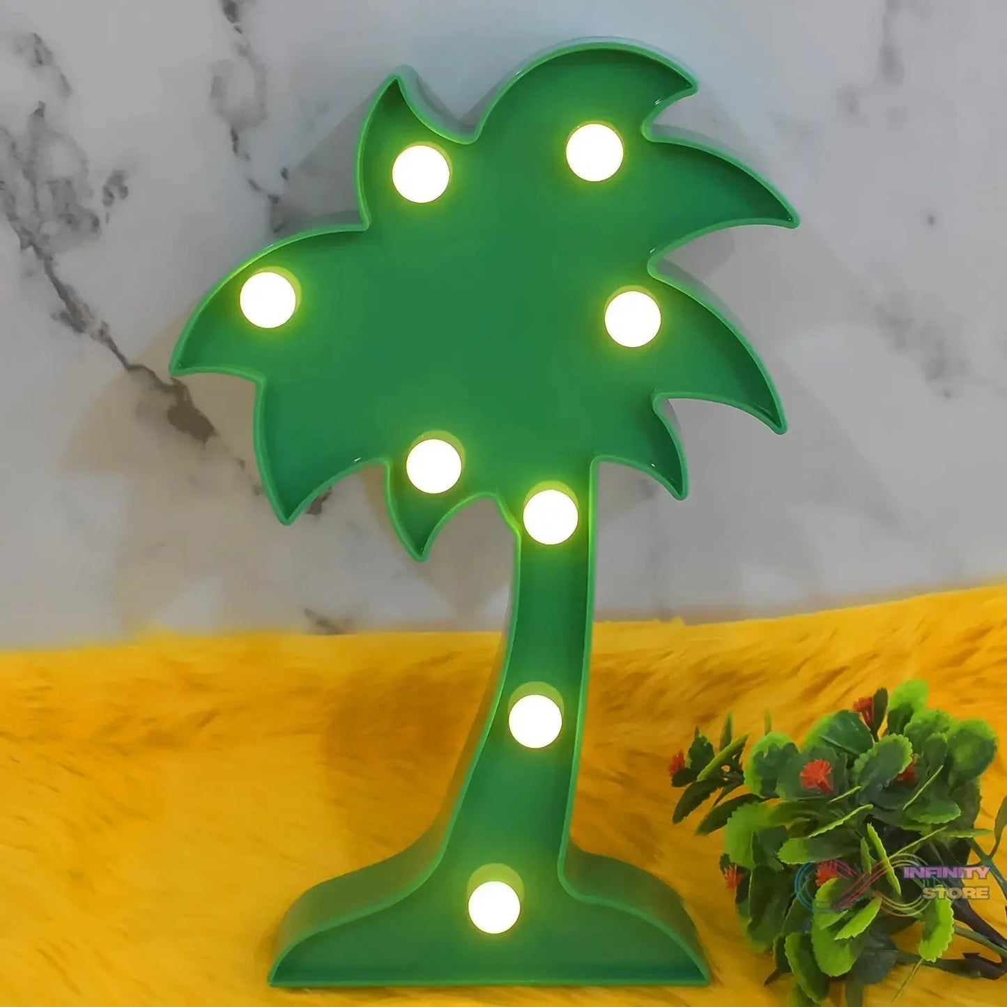 LED Night Light Coconut Tree Light Romantic Table Lamp (1 Pc / Battery Not Included) - infinityexculsivestore.com