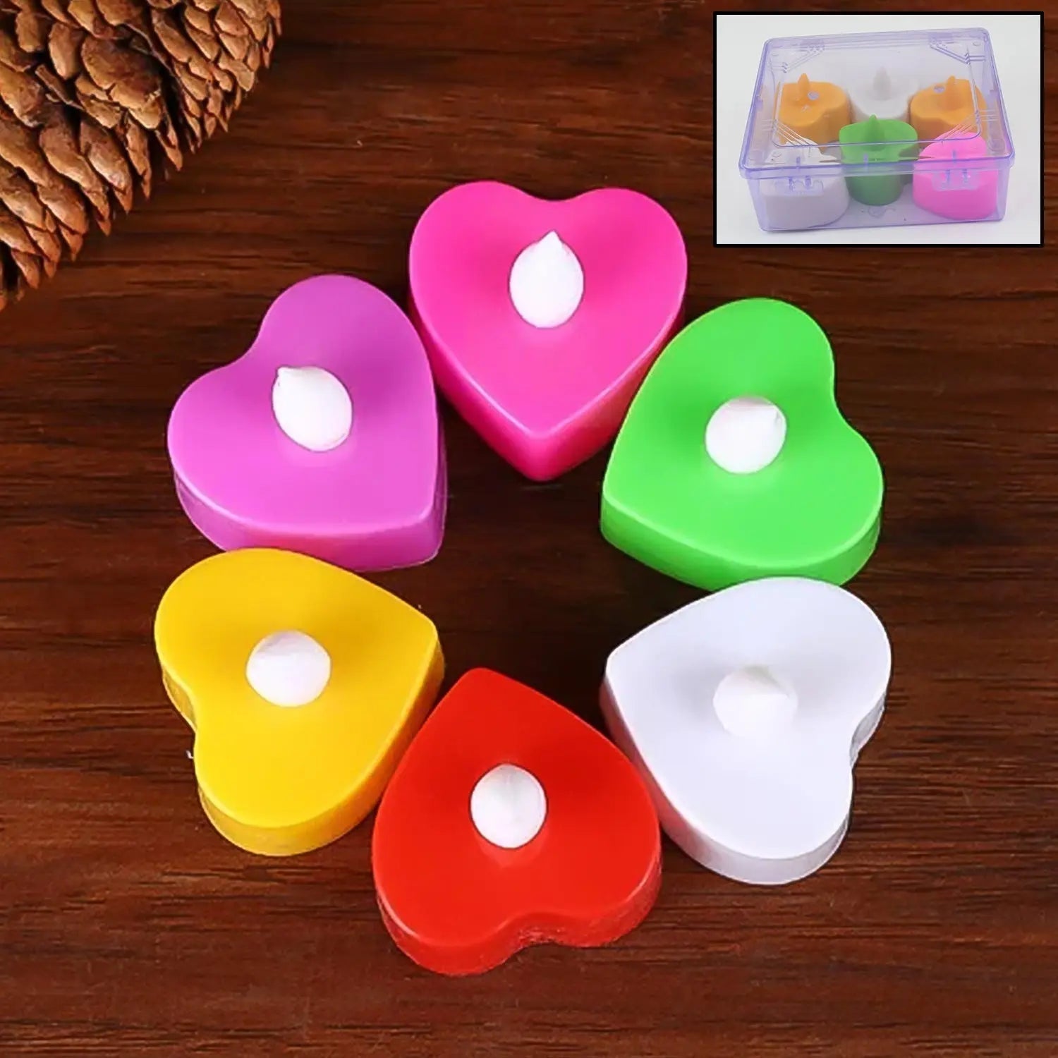 LED Tealights, Smokeless Plastic Decorative Candles (Pack Of 6 / Multicolor) - infinityexculsivestore.com