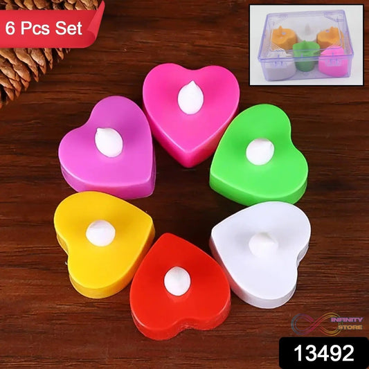 LED Tealights, Smokeless Plastic Decorative Candles (Pack Of 6 / Multicolor) - infinityexculsivestore.com