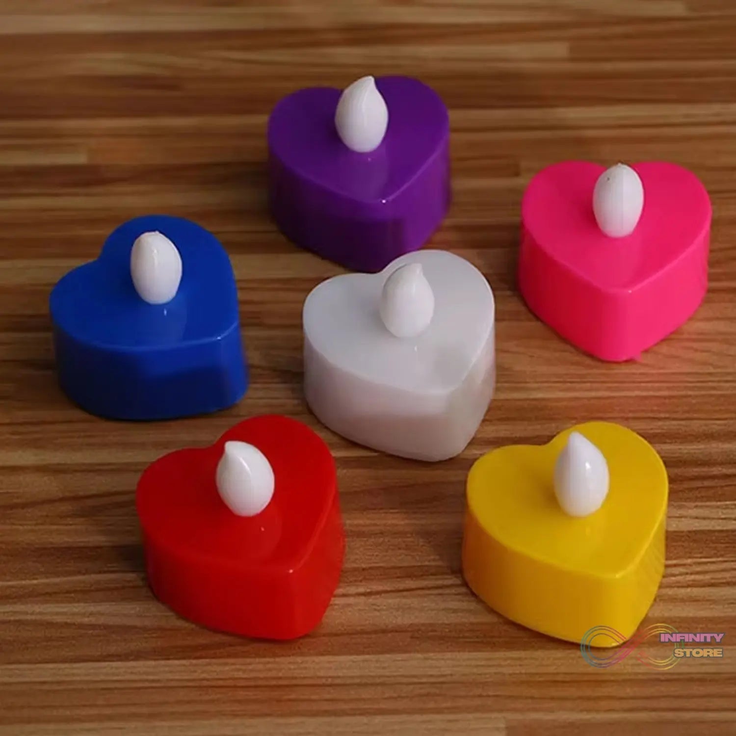 LED Tealights, Smokeless Plastic Decorative Candles (Pack Of 6 / Multicolor) - infinityexculsivestore.com