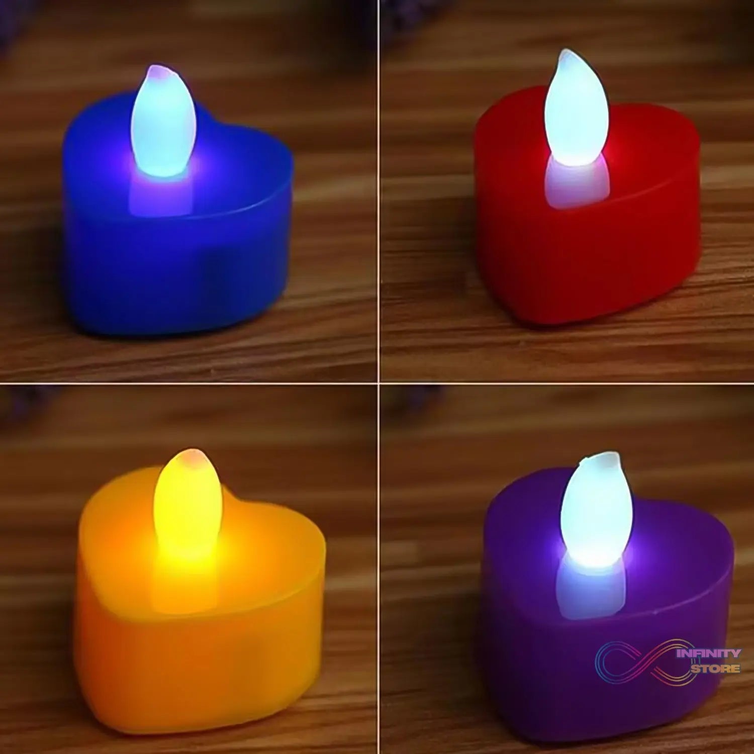LED Tealights, Smokeless Plastic Decorative Candles (Pack Of 6 / Multicolor) - infinityexculsivestore.com