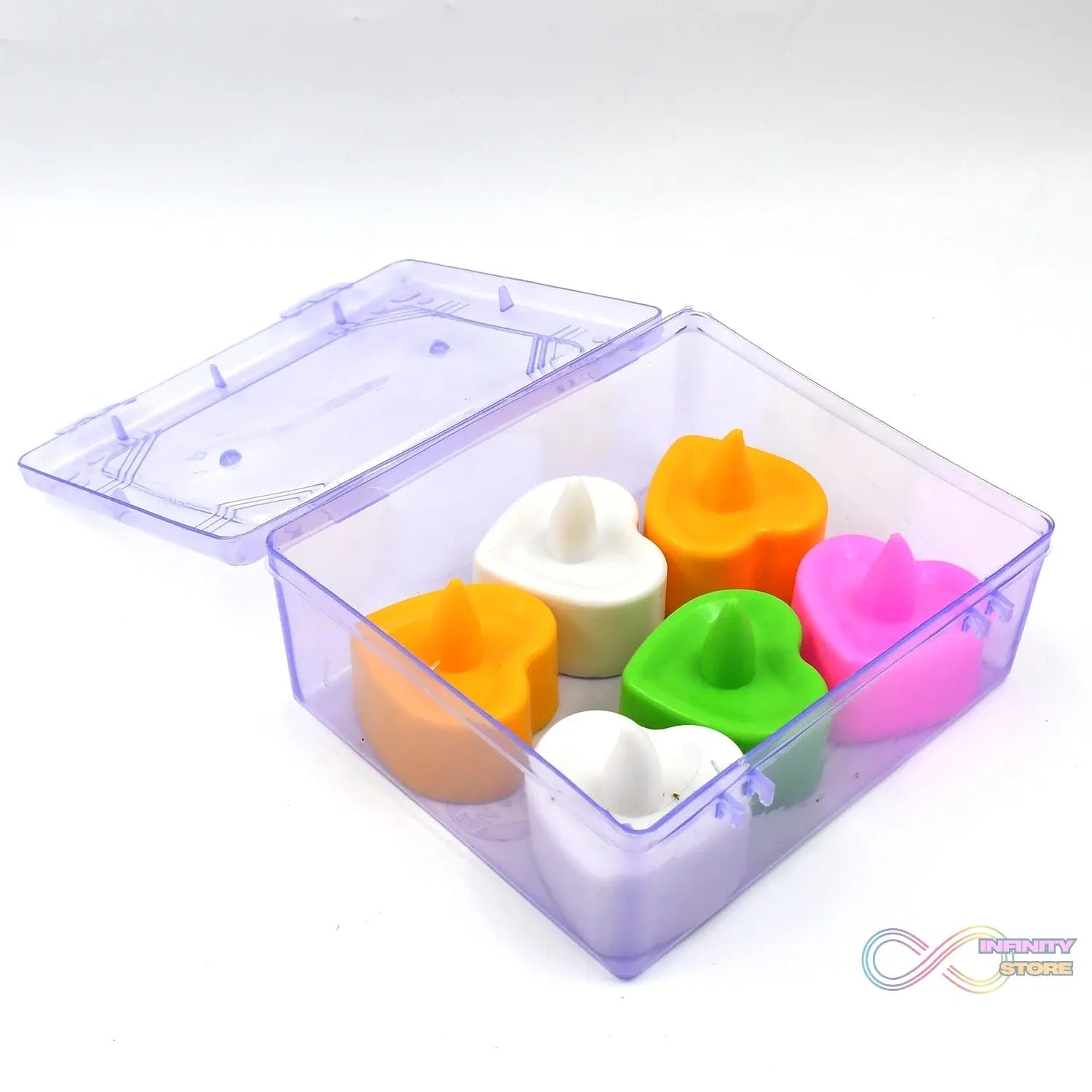 LED Tealights, Smokeless Plastic Decorative Candles (Pack Of 6 / Multicolor) - infinityexculsivestore.com