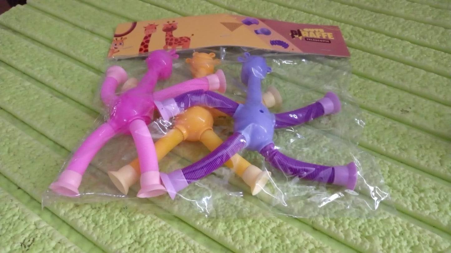 LED Telescopic Suction Cup Giraffe Toy, Pop Tubes Fidget Toys, Shape Changing Telescopic Sensory Tubes Fidget Tubes Sensory Toys Suction Toy, Funny Gift (3 Pcs Set) - infinityexculsivestore.com