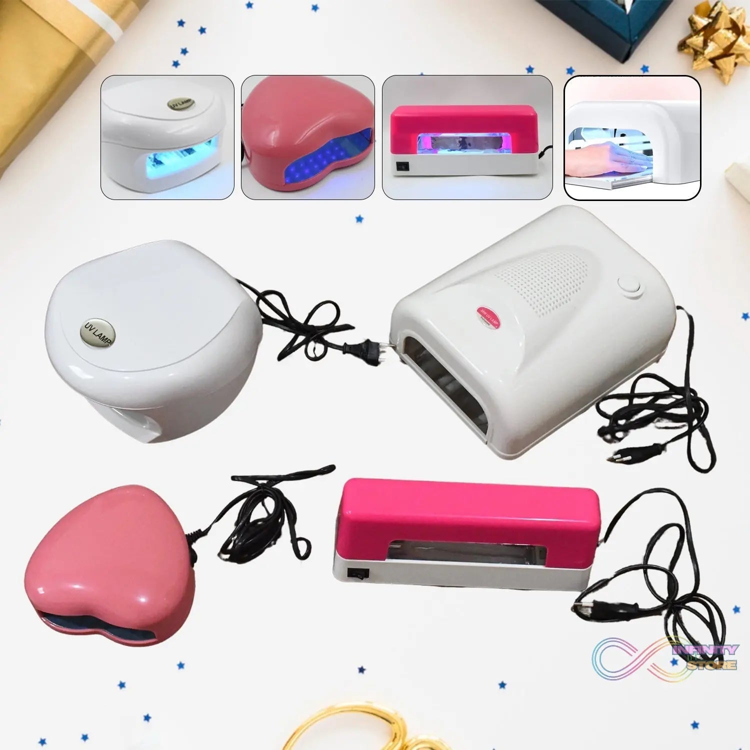 LED UV Lamp Nail Dryer Gel Nail Lamp Nail Polish Curing Lamp (1 Pc / Mix Design) - infinityexculsivestore.com