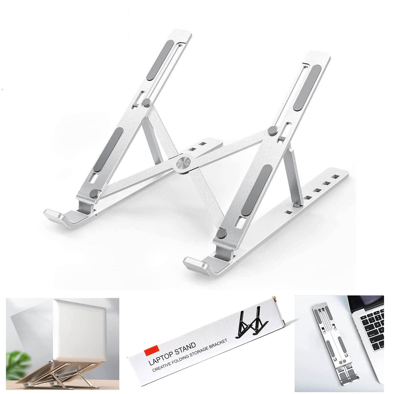 Laptop Stand for Desk | Metal Portable Laptop Stand, with 6 Adjustable Angles | Laptop Riser, Phone, and Tablet Stand | Compatible for All Laptop - infinityexculsivestore.com