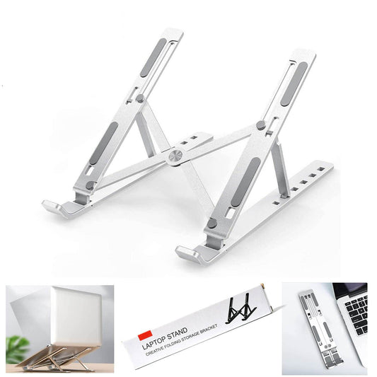 Laptop Stand for Desk | Metal Portable Laptop Stand, with 6 Adjustable Angles | Laptop Riser, Phone, and Tablet Stand | Compatible for All Laptop - infinityexculsivestore.com