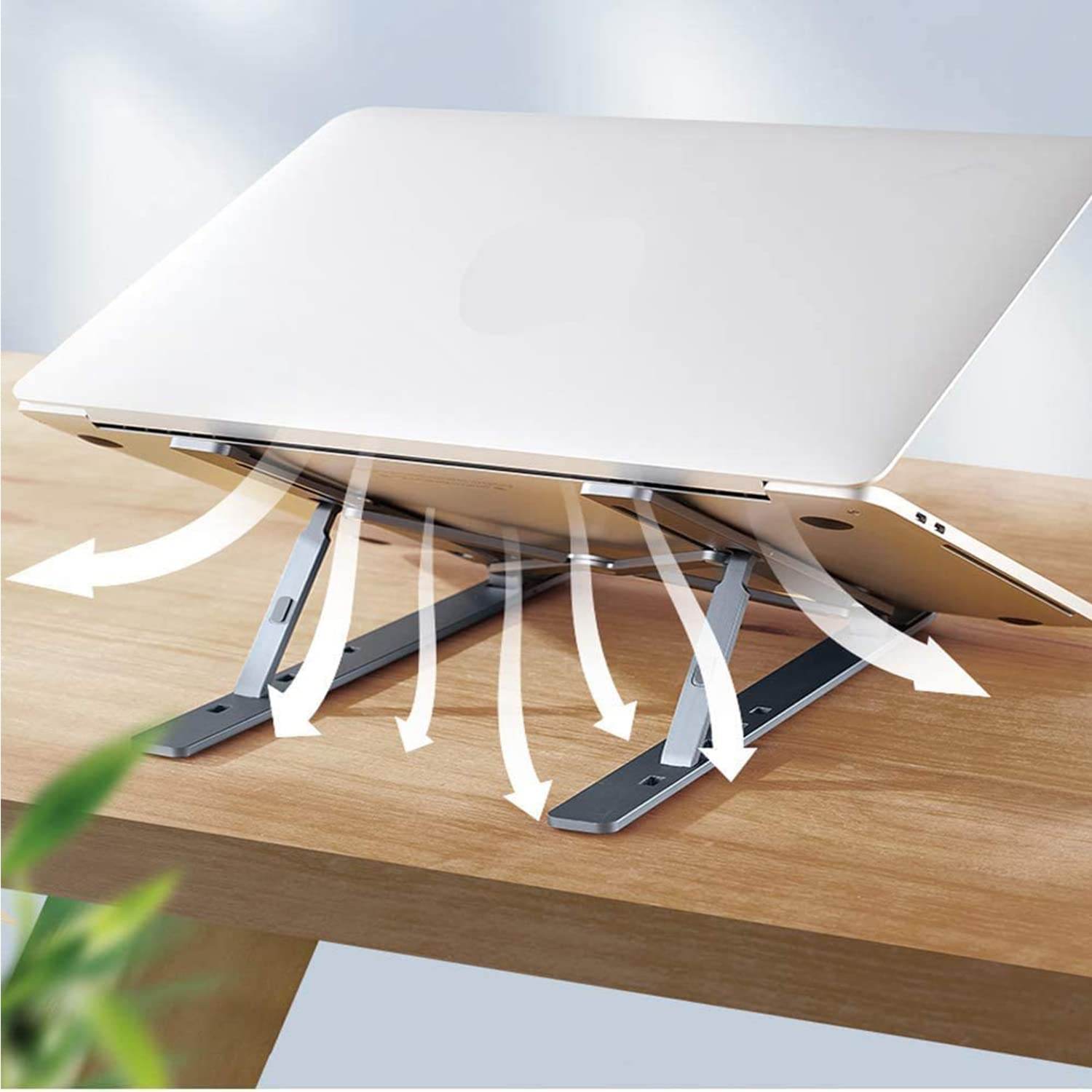 Laptop Stand for Desk | Metal Portable Laptop Stand, with 6 Adjustable Angles | Laptop Riser, Phone, and Tablet Stand | Compatible for All Laptop - infinityexculsivestore.com