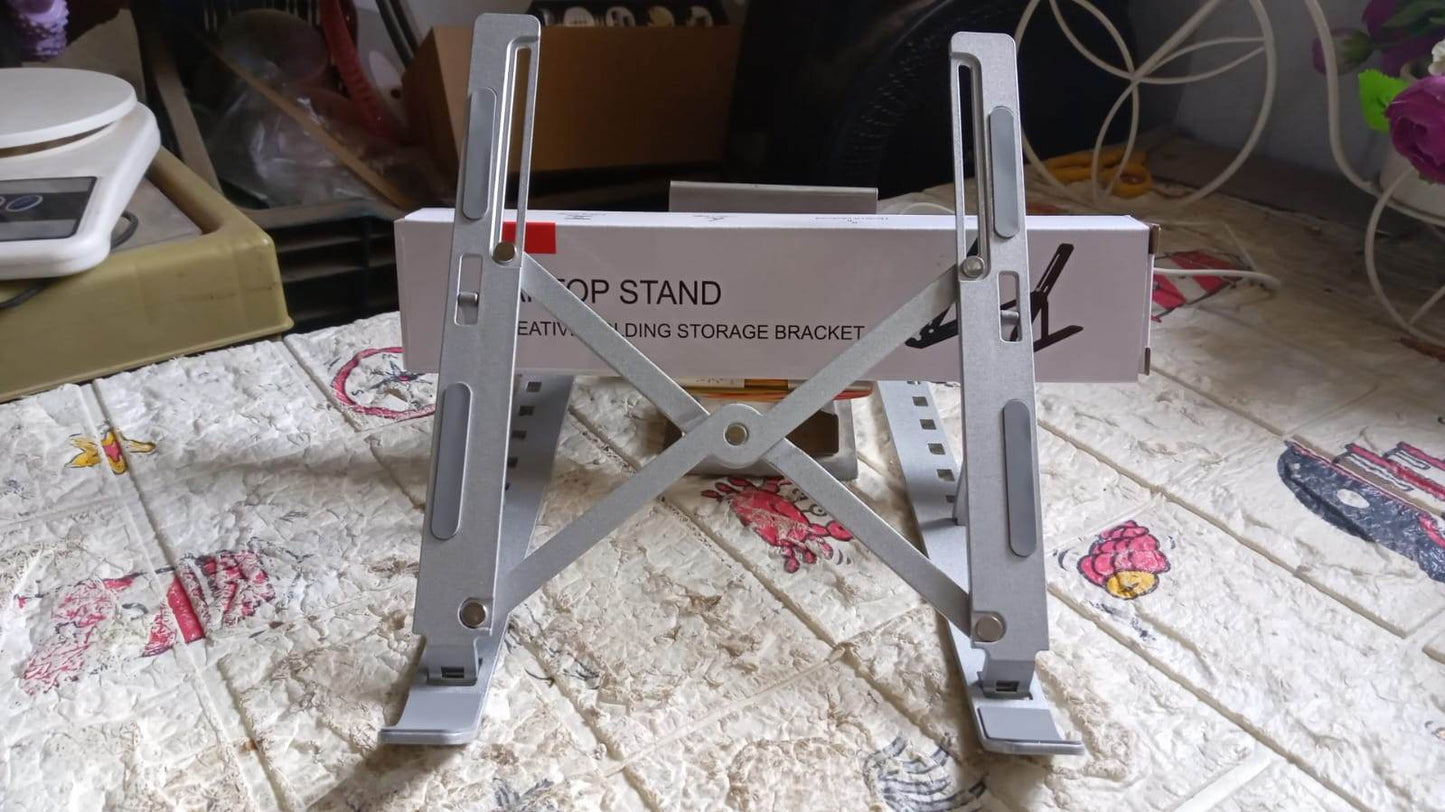 Laptop Stand for Desk | Metal Portable Laptop Stand, with 6 Adjustable Angles | Laptop Riser, Phone, and Tablet Stand | Compatible for All Laptop - infinityexculsivestore.com