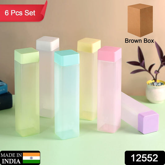 Large Capacity Plastic Water Bottle | Set of 6 | Square Water Bottle (940ml each) - infinityexculsivestore.com
