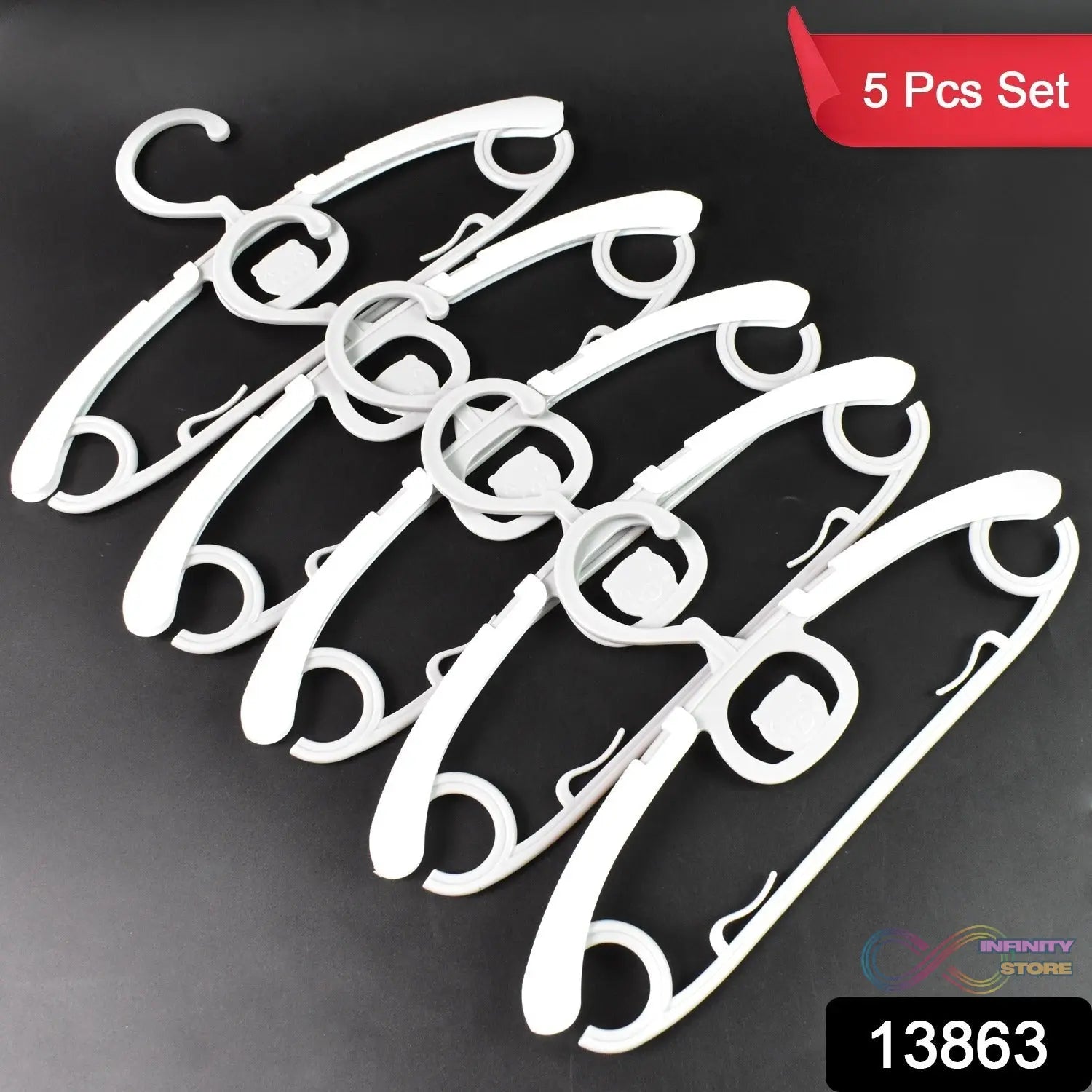 Large Dress Hanger Plastic Adjustable Cloth Hanger (5 pcs Set) - infinityexculsivestore.com
