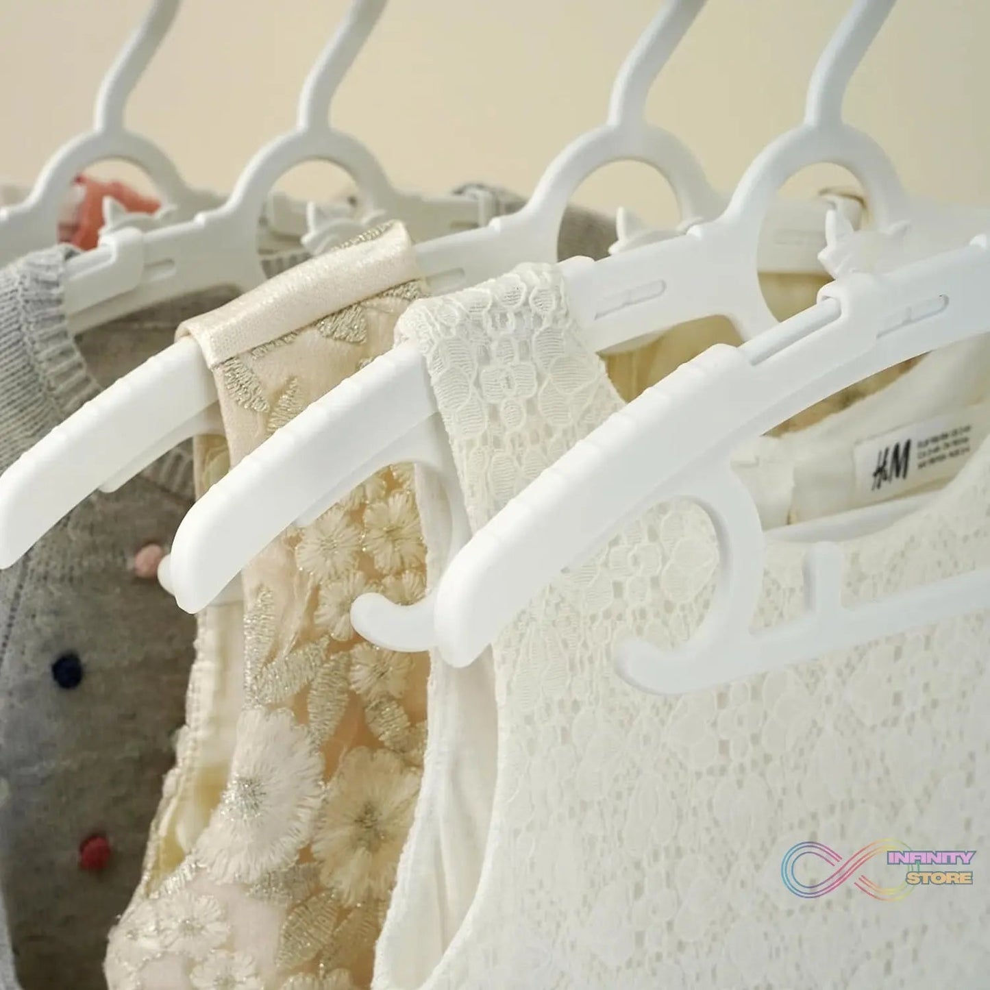 Large Dress Hanger Plastic Adjustable Cloth Hanger (5 pcs Set) - infinityexculsivestore.com