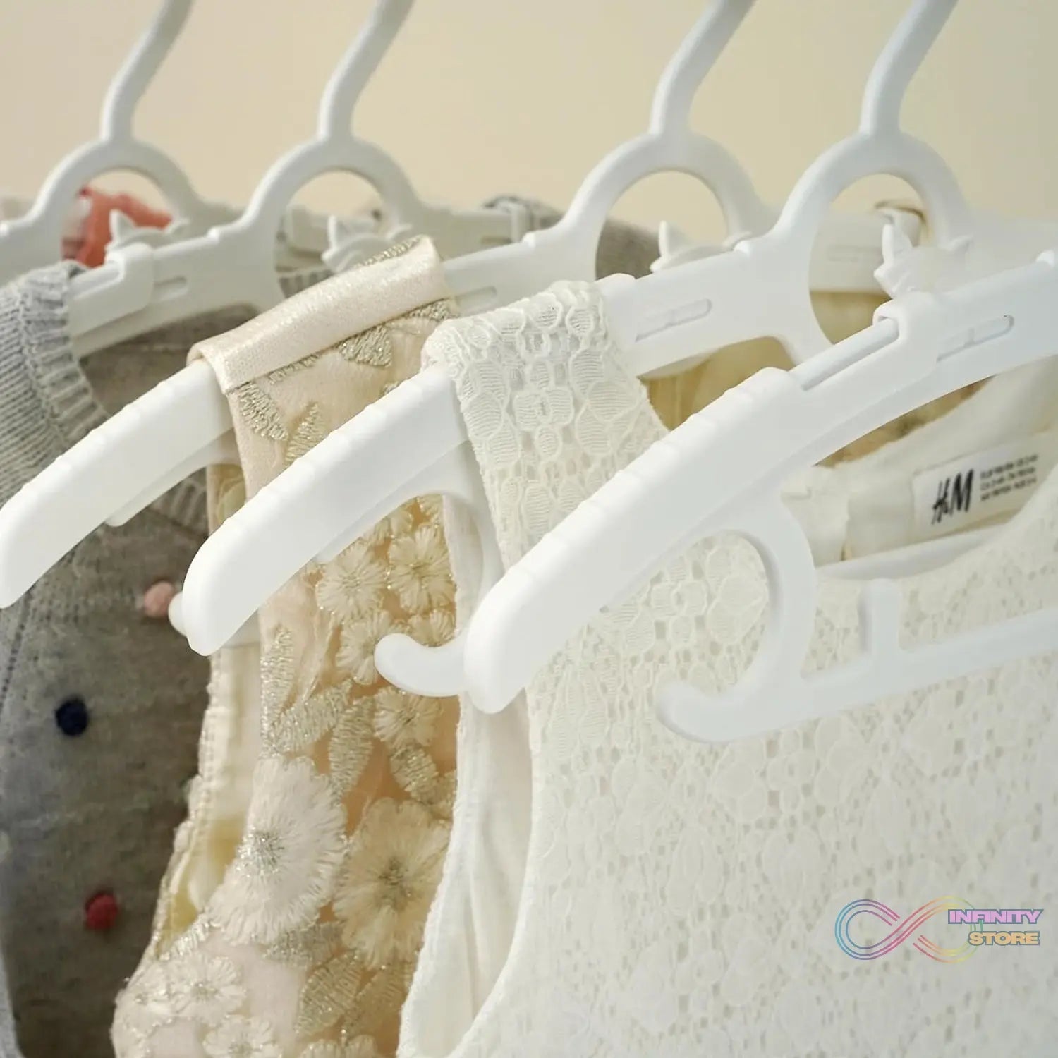 Large Dress Hanger Plastic Adjustable Cloth Hanger (5 pcs Set) - infinityexculsivestore.com