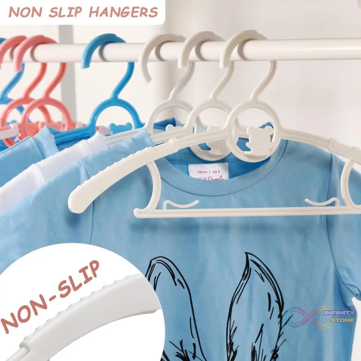 Large Dress Hanger Plastic Adjustable Cloth Hanger (5 pcs Set) - infinityexculsivestore.com