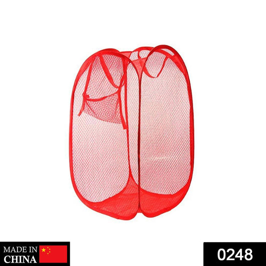 Laundry Hamper Mesh Fabric For Ventilation Foldable Storage Pop Up Clothes Basket - infinityexculsivestore.com