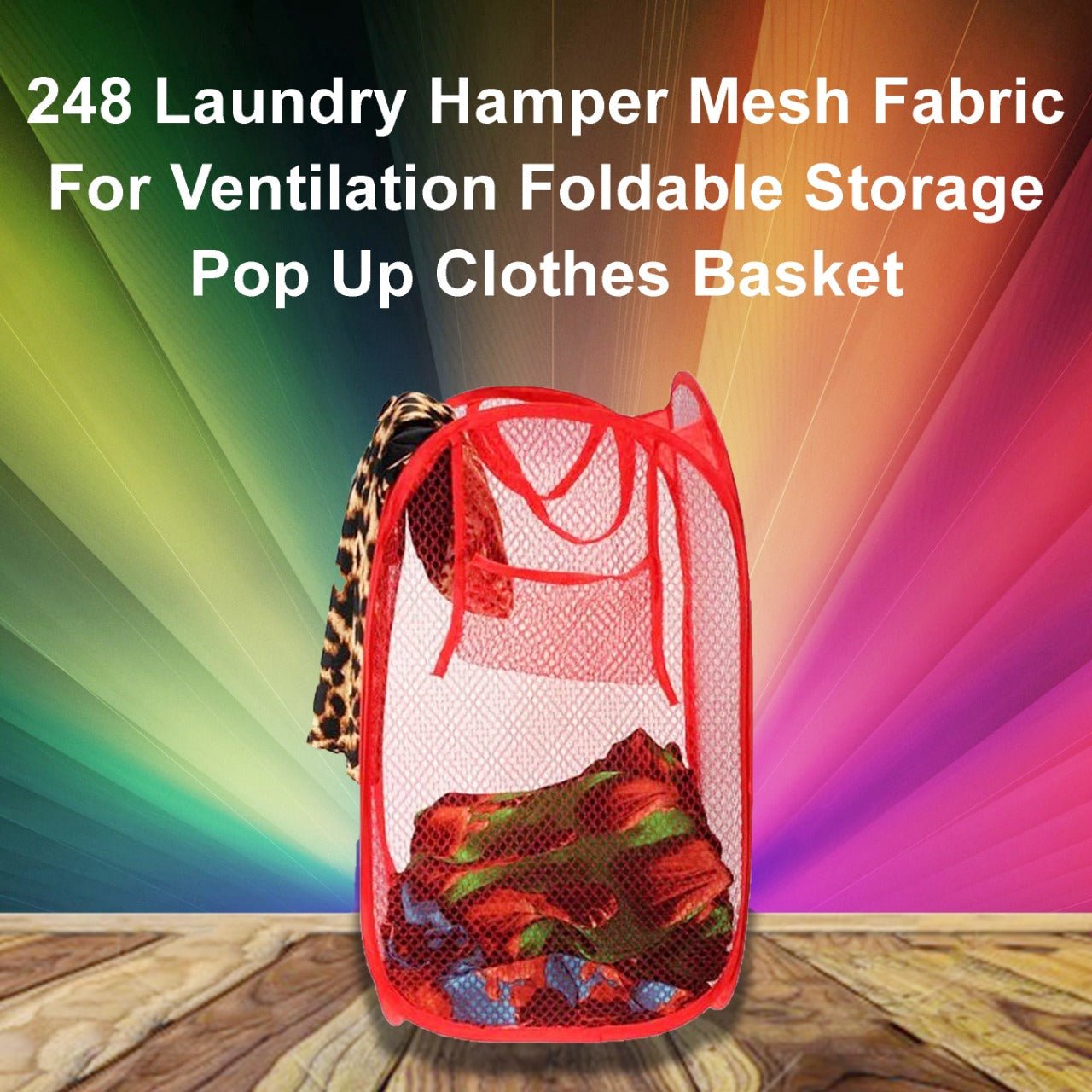 Laundry Hamper Mesh Fabric For Ventilation Foldable Storage Pop Up Clothes Basket - infinityexculsivestore.com