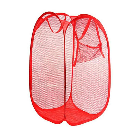 Laundry Hamper Mesh Fabric For Ventilation Foldable Storage Pop Up Clothes Basket - infinityexculsivestore.com