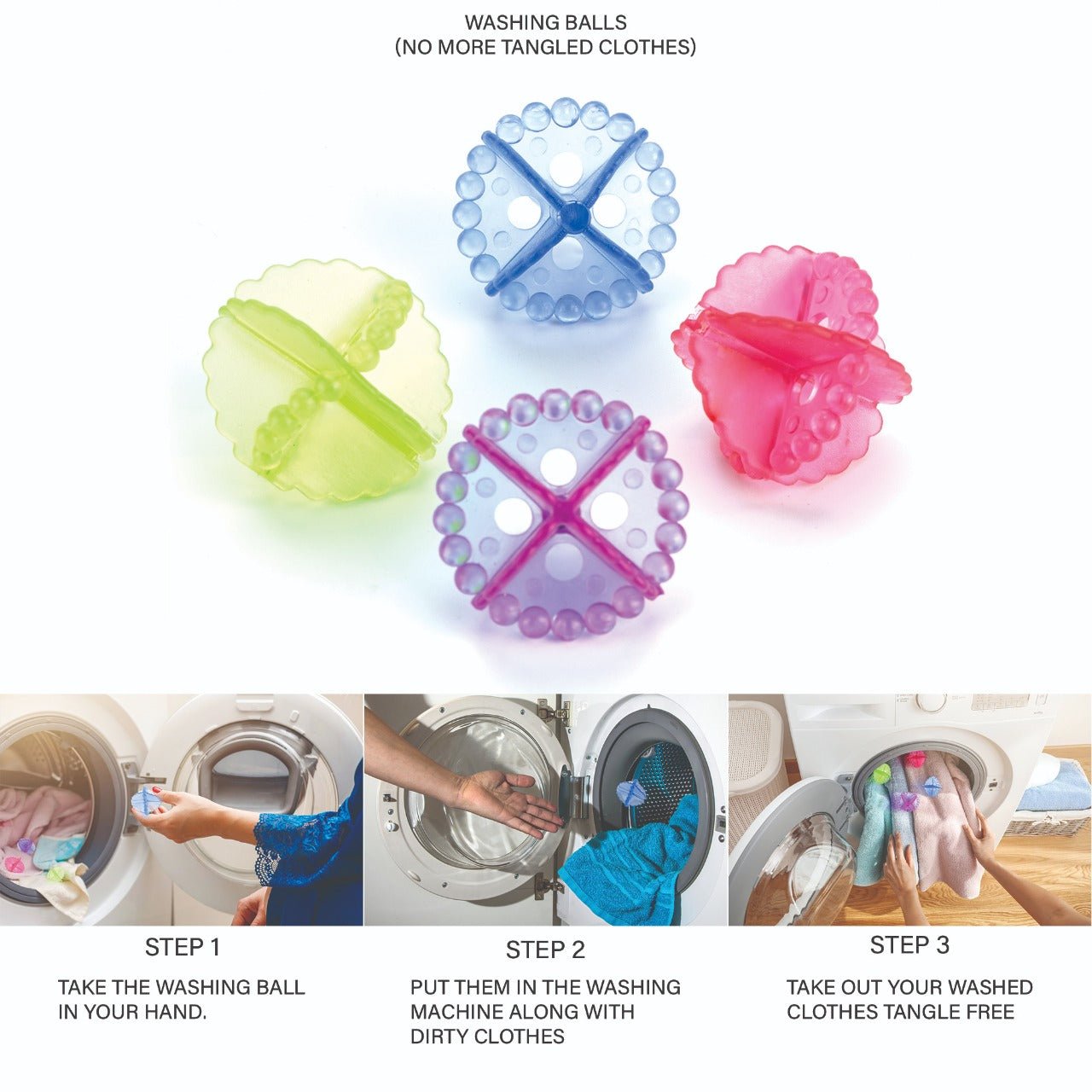 Laundry Washing Ball, Wash Without Detergent (4pcs) - infinityexculsivestore.com