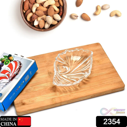 Leaf shaped Glass Serve tray of snacks, Mukhwaas, and ice cream. - infinityexculsivestore.com