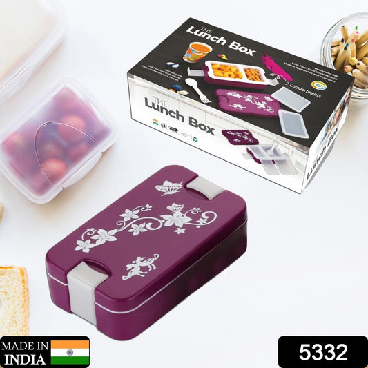 Leak - Proof Airtight Lunch Box with Spoon, 2 Compartments - infinityexculsivestore.com