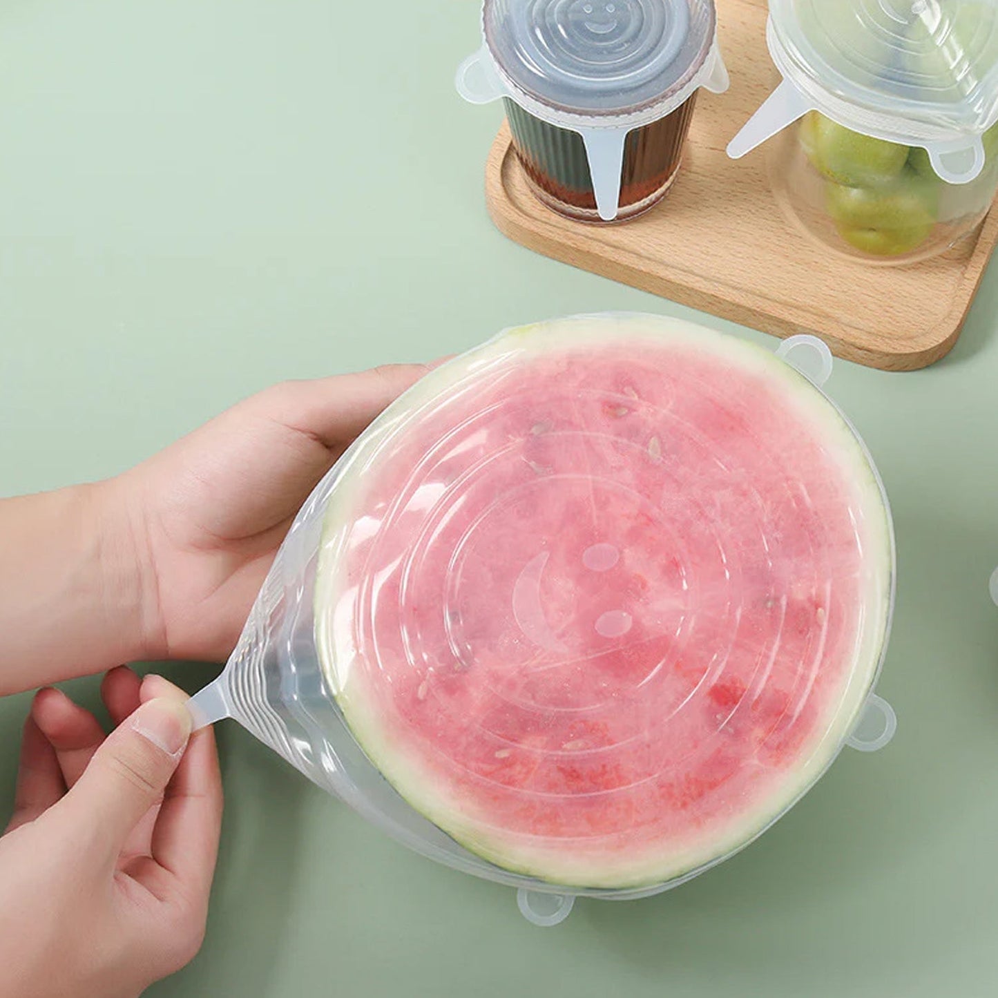 Silicone Stretch Lids, Food Cover For Freezer Microwave Oven Safe Fresh - Keeping Flexible Covers for Utensils, Dishes, Plates Jars, Cans, Mugs, Bowl Covers Food Safety Seal Lids (6 Pcs Set /95 Gm ) - infinityexculsivestore.com