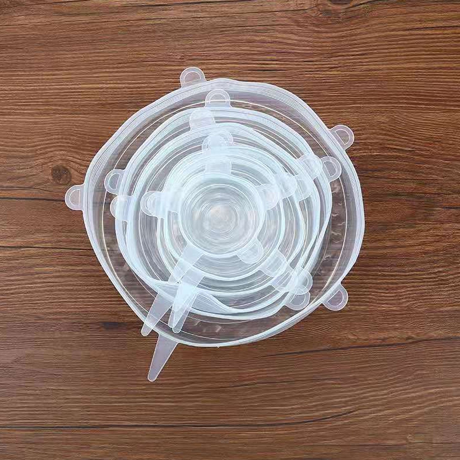 Silicone Stretch Lids, Food Cover For Freezer Microwave Oven Safe Fresh - Keeping Flexible Covers for Utensils, Dishes, Plates Jars, Cans, Mugs, Bowl Covers Food Safety Seal Lids (6 Pcs Set /95 Gm ) - infinityexculsivestore.com