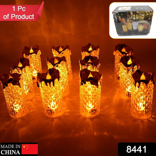 Gold Flameless Candles LED Light Flameless and Smokeless Decorative, Candles Led Tea Light Candle Perfect for Gifting, Home, Diwali,Wedding, Christmas, Crystal Candle Lights, Table Decorations (12 Pc MOQ) - infinityexculsivestore.com