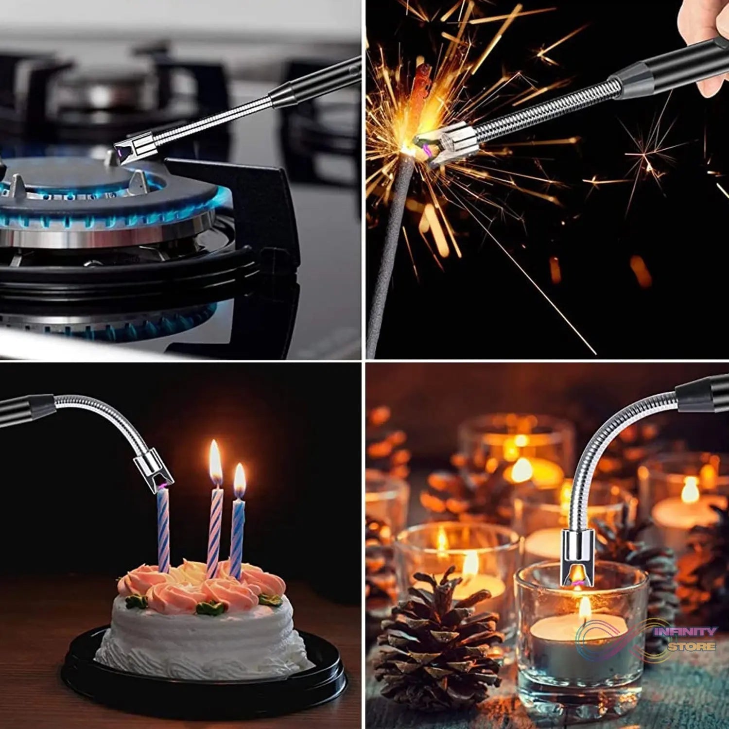 Lighter Long Flexible Electric Arc USB Rechargeable Windproof Flameless Electronic Smoking Plasma Lighters - infinityexculsivestore.com