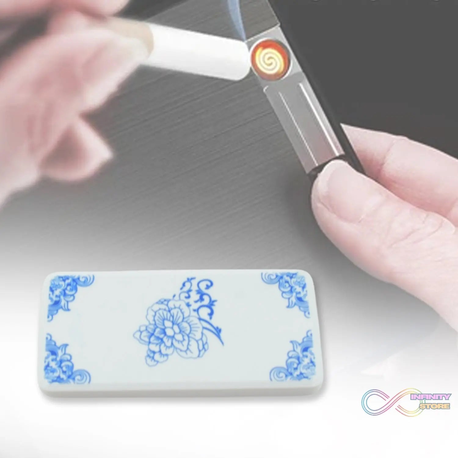 Stylish Electric USB Lighter for Men & Women, Regular Cigarettes Portable USB Rechargeable Flameless, Coil Slim Cigarette Lighter with Charging Cable, Windproof E lighter, Lighter for Smoking (1 Pc ) - infinityexculsivestore.com