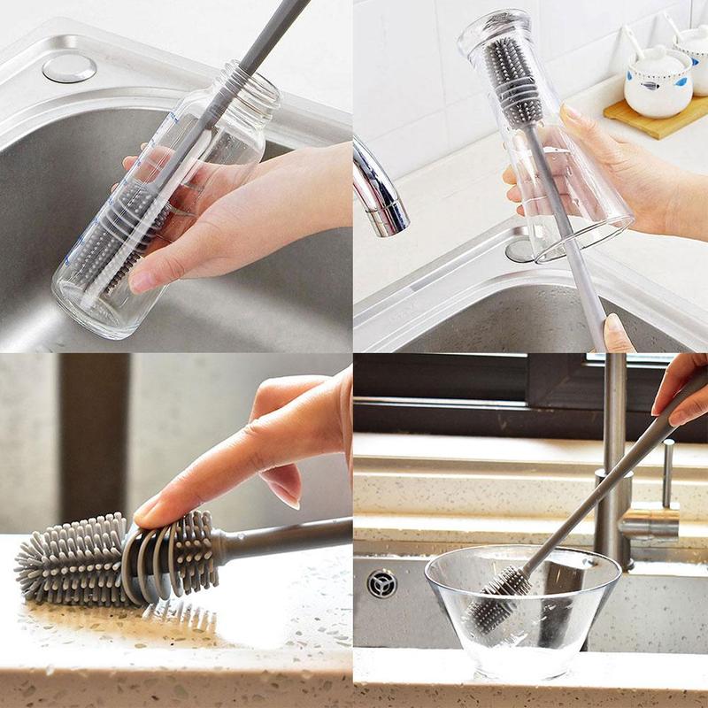 Long Bottle Cleaning Brush for Washing Water Bottle, Narrow Neck Containers - infinityexculsivestore.com