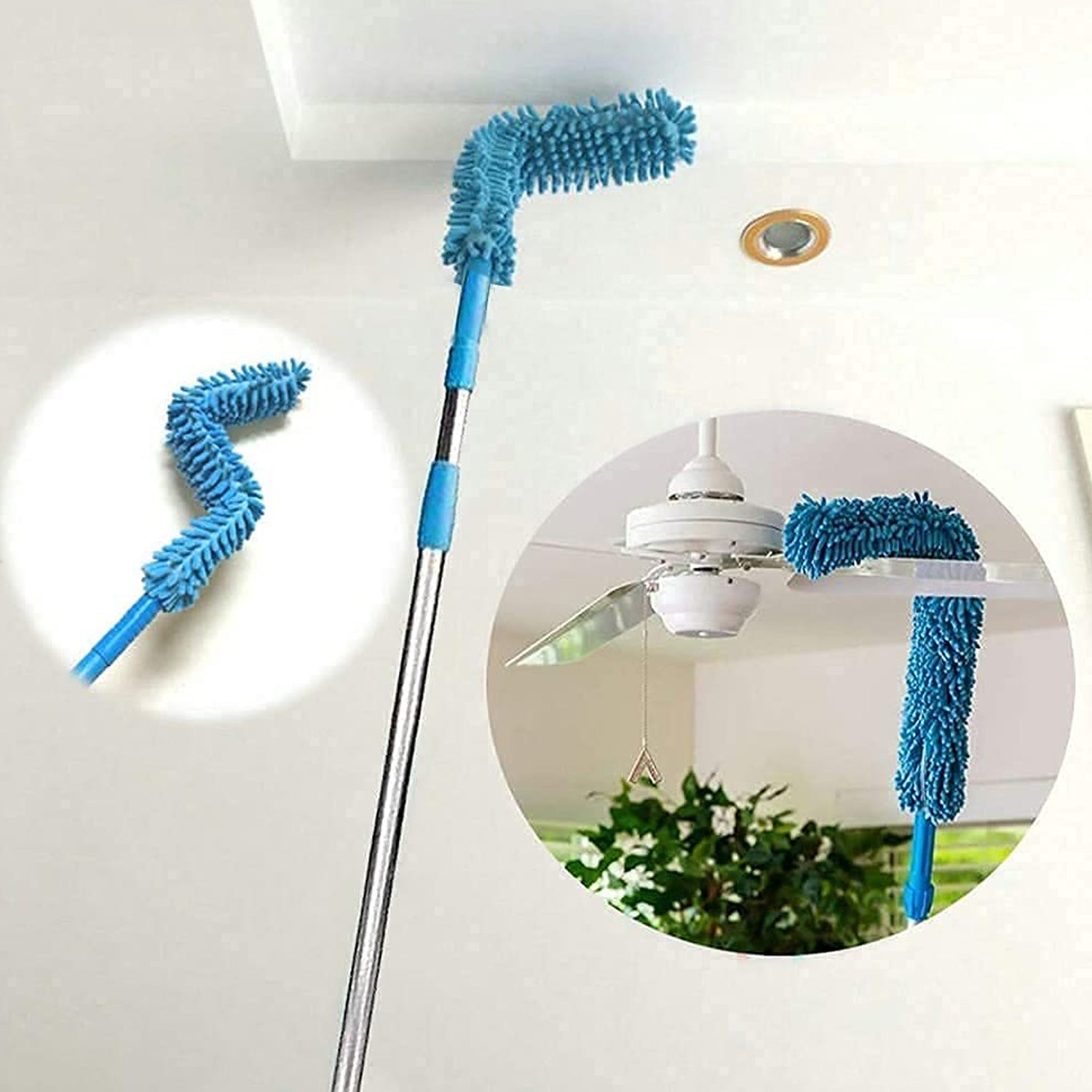 Long Handle Dust Cleaning Brush, Adjustable Microfiber dust Brush, Foldable Home appliances Ceiling Cleaner, Latest Home Improvement Products - infinityexculsivestore.com