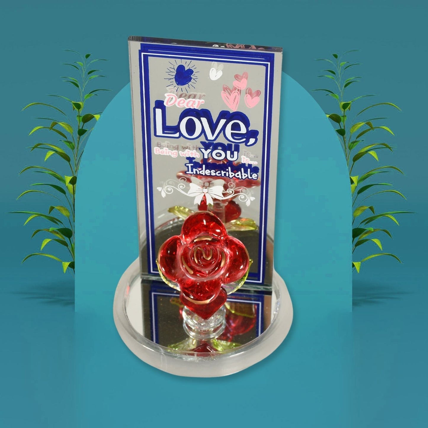 Lovely Rose Gift Showpiece, Love showpiece Valentine's Day Gift, Cute Anniversary, Wedding, Birthday, Boyfriend, Husband Romantic Unique Gift Set, Home Decoration Gift Set (1 Pc) - infinityexculsivestore.com