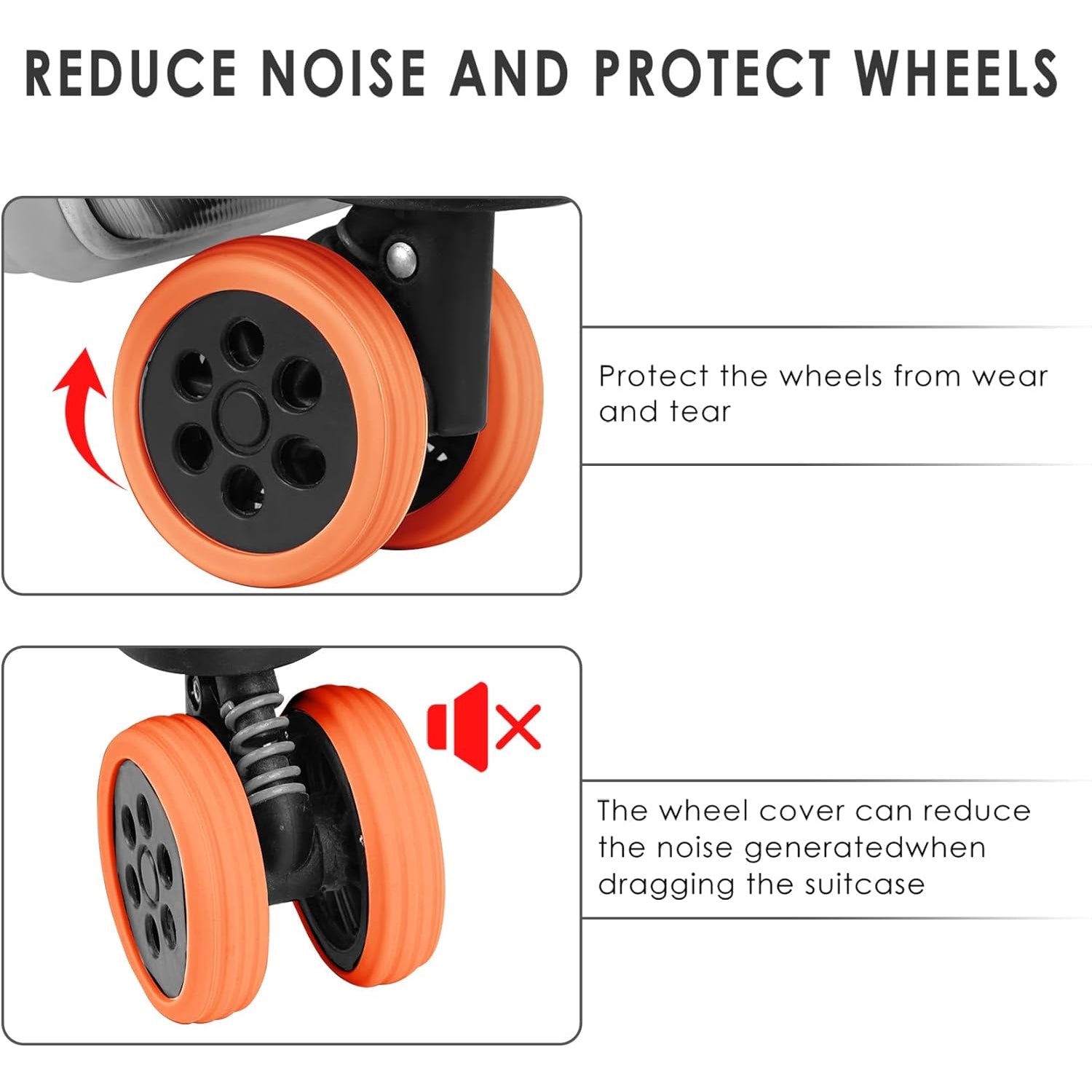 Luggage Wheel Covers, 8 Pcs Luggage Wheel Covers For Suitcase, Reduce Noise For Travel Luggage Suitcase, Silicone Suitcase Wheels Cover, For Protect Suitcase Wheels (8 Pcs) - infinityexculsivestore.com