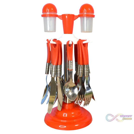 Luxury Cutlery Set for Dining Table Stainless Steel 26 - Piece Set With Stand (1 Set - infinityexculsivestore.com