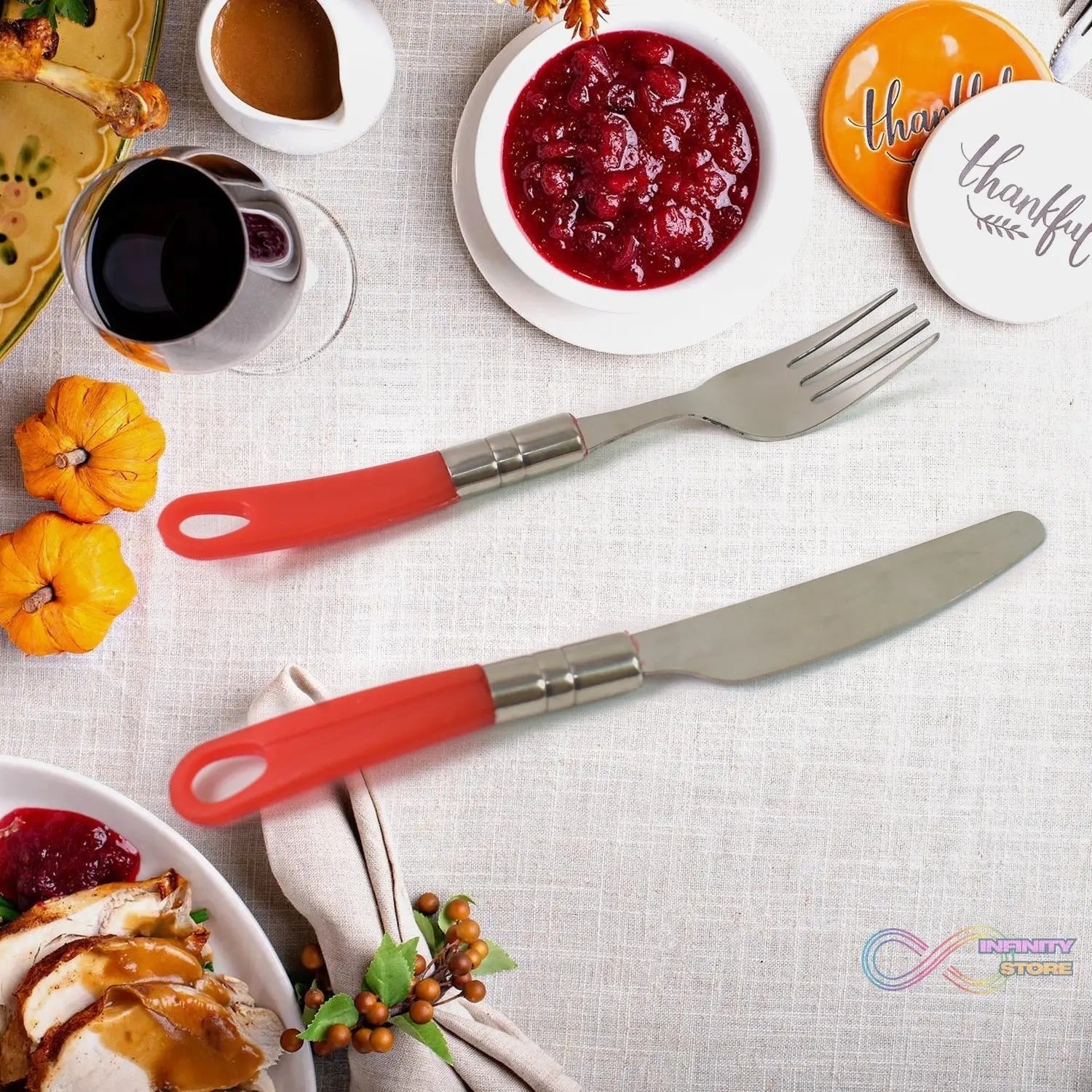 Luxury Cutlery Set for Dining Table Stainless Steel 26 - Piece Set With Stand (1 Set - infinityexculsivestore.com