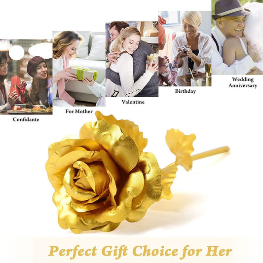 Luxury Decorative Gold Plated Artificial Golden Rose with Premium Box - infinityexculsivestore.com