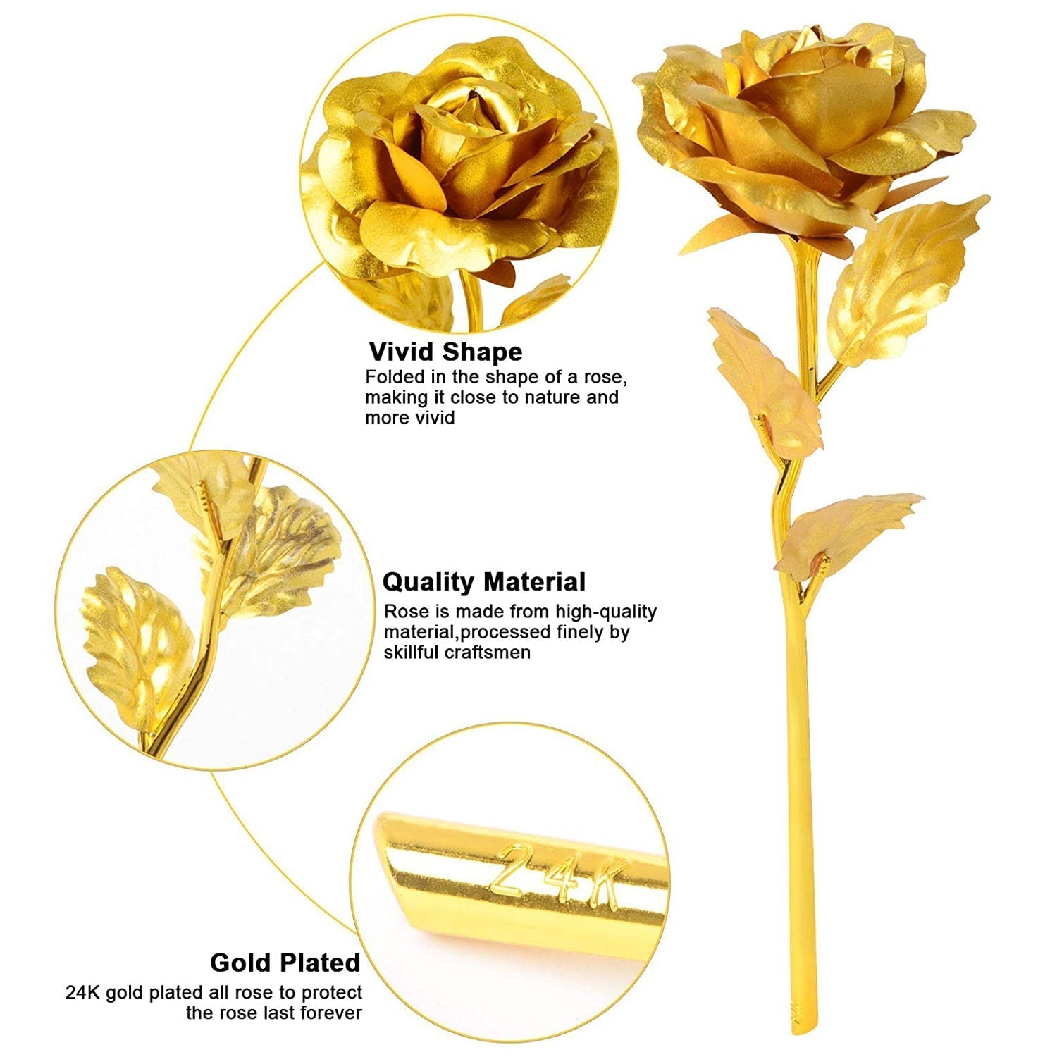 Luxury Decorative Gold Plated Artificial Golden Rose with Premium Box - infinityexculsivestore.com